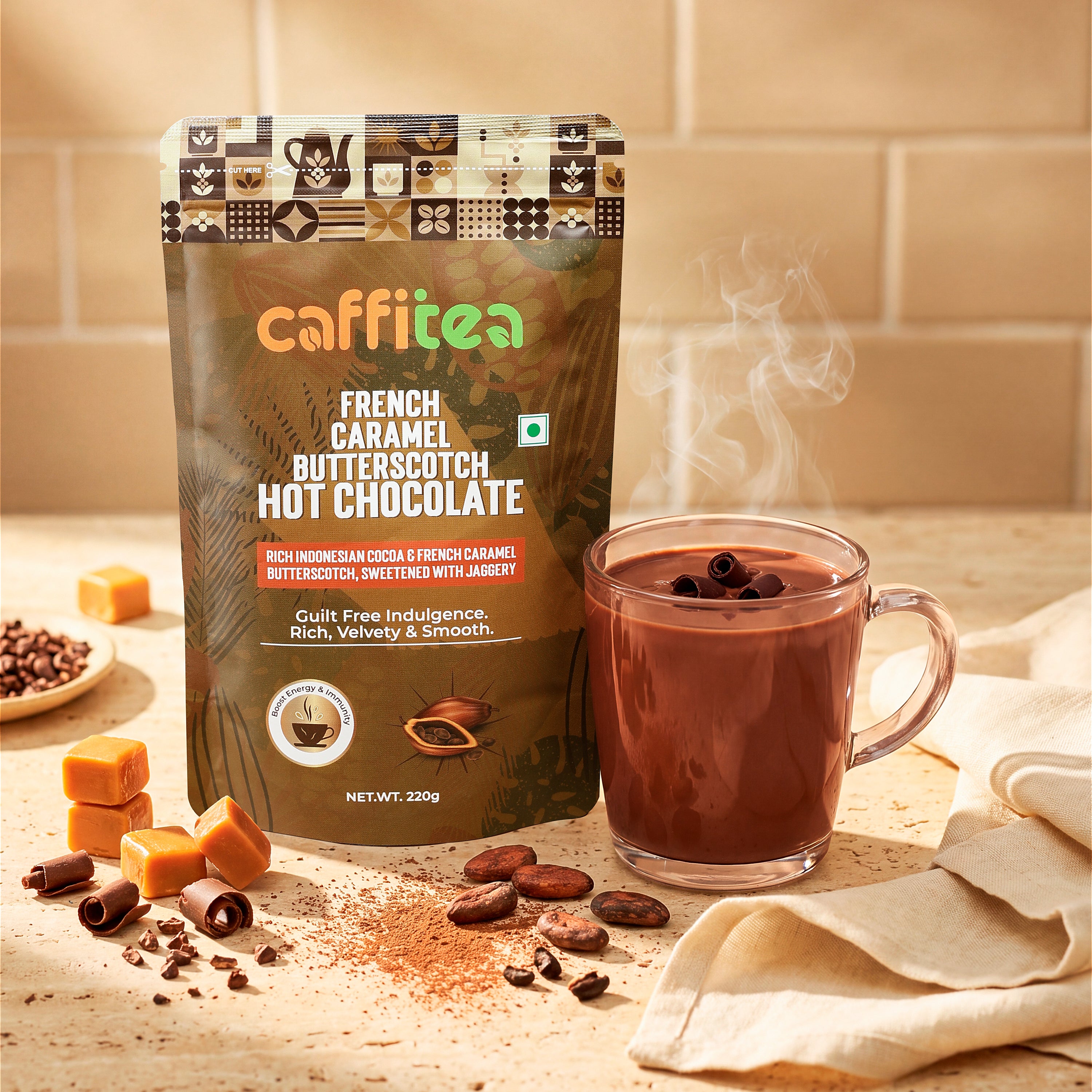 French Caramel Butterscotch Hot Chocolate